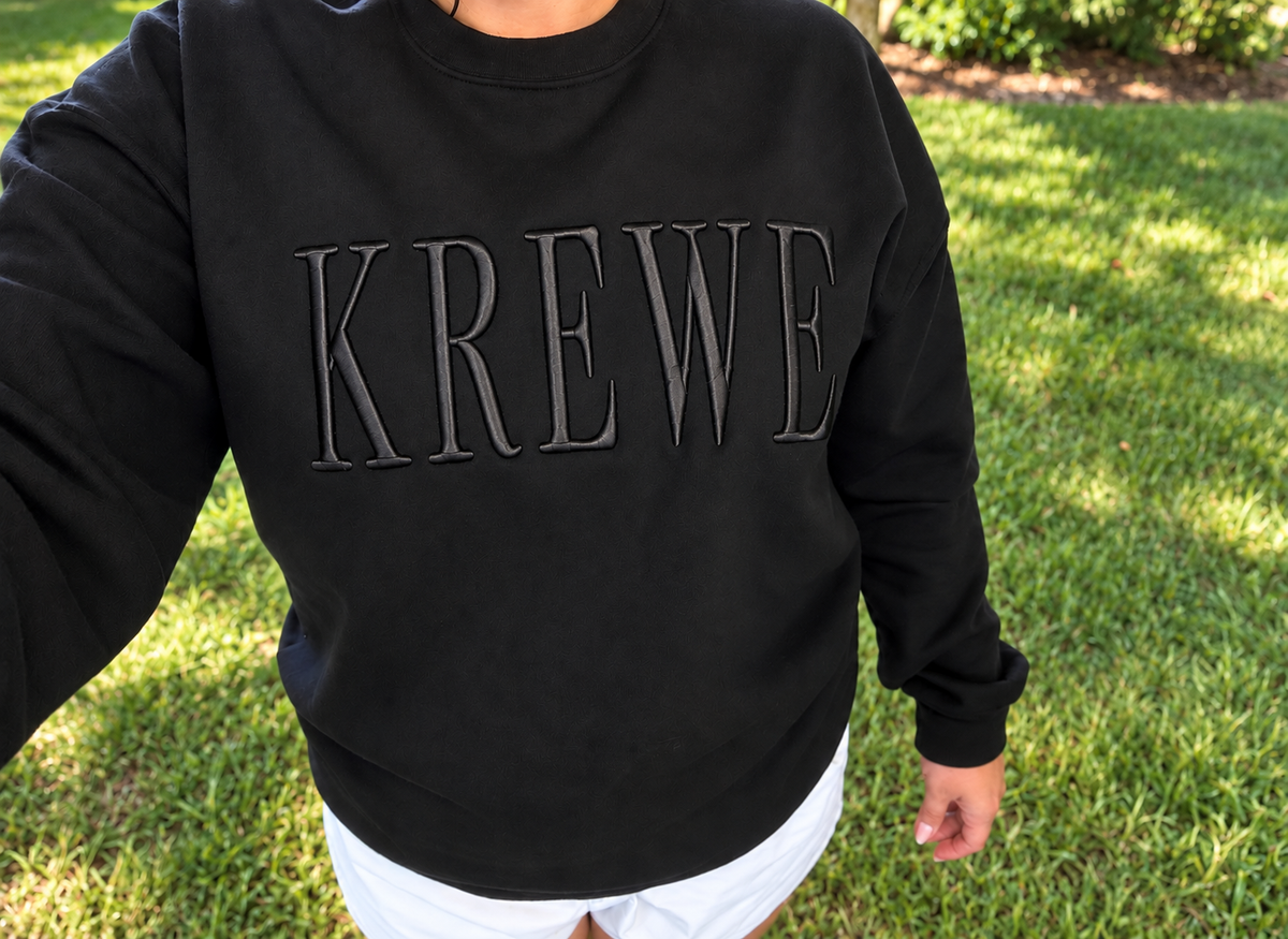 Embroidered Puff KREWE Crewneck Sweatshirt
