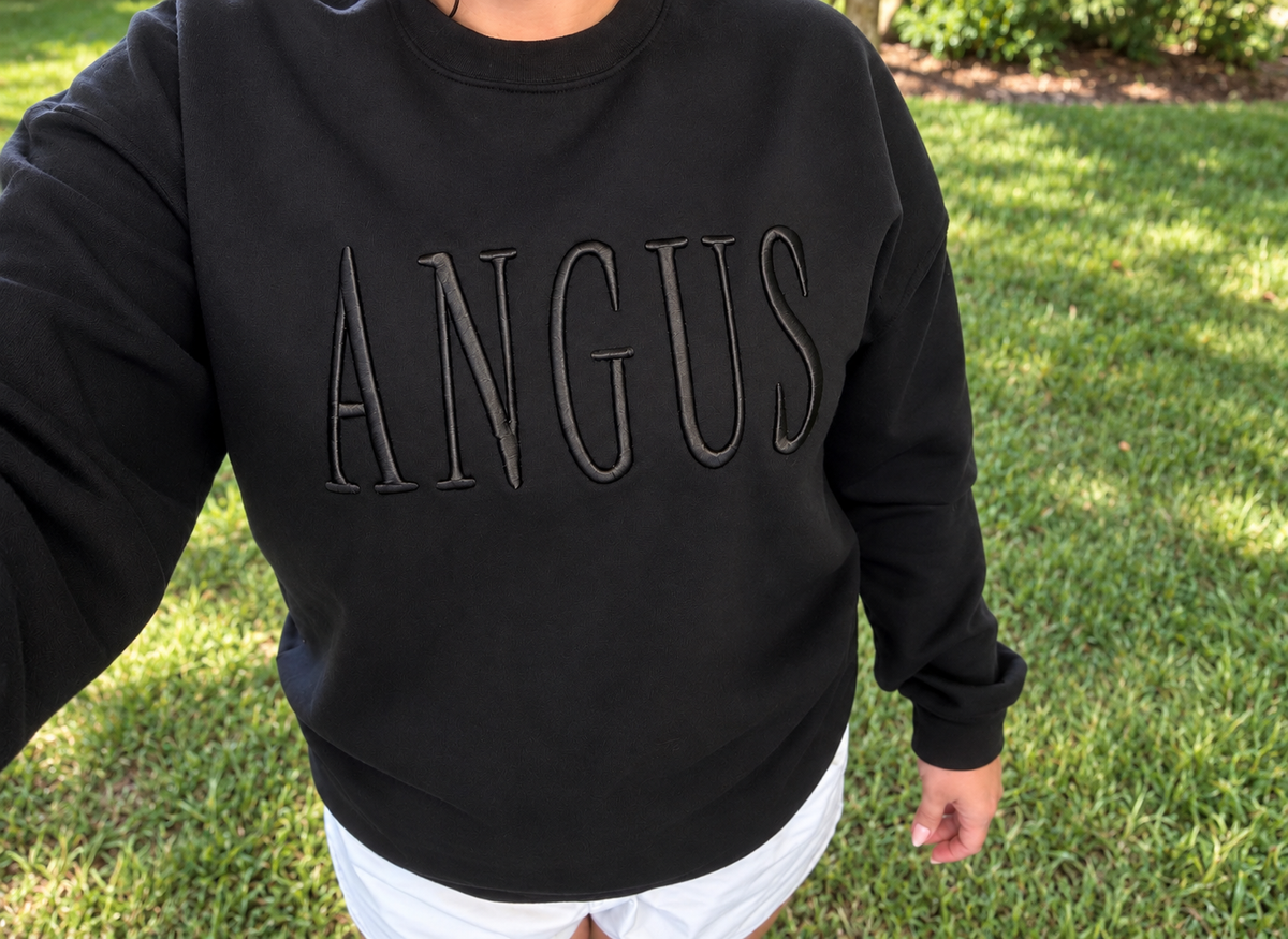 Embroidered Puff Crewneck Sweatshirt