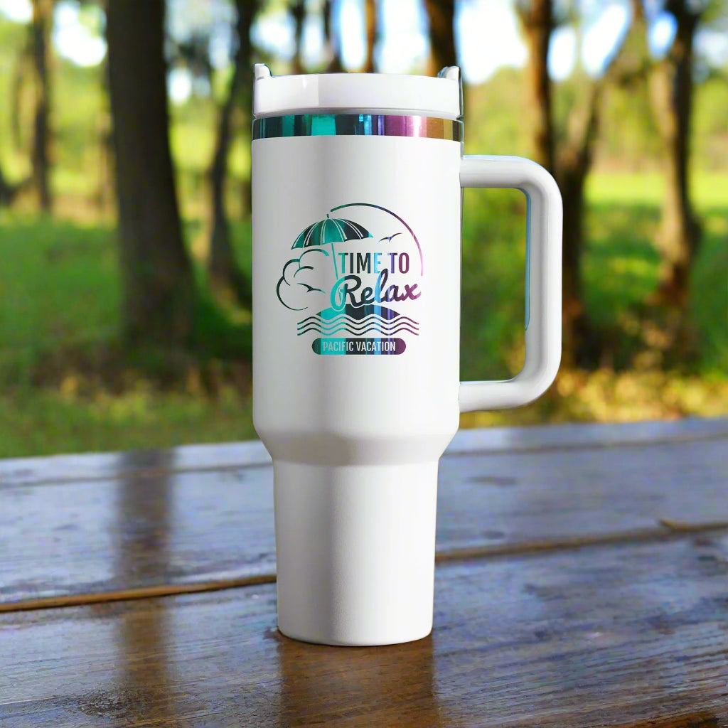 40oz Tumbler with your custom design***** Tumblers are blank, The pictures are to show you the color of the engraving for your custom design*****