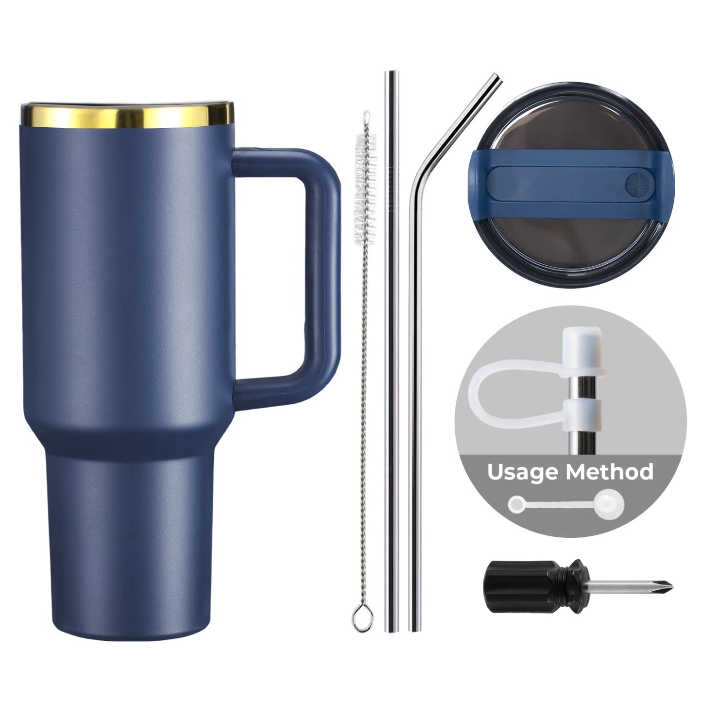 40oz Tumbler with your custom design***** Tumblers are blank, The pictures are to show you the color of the engraving for your custom design*****