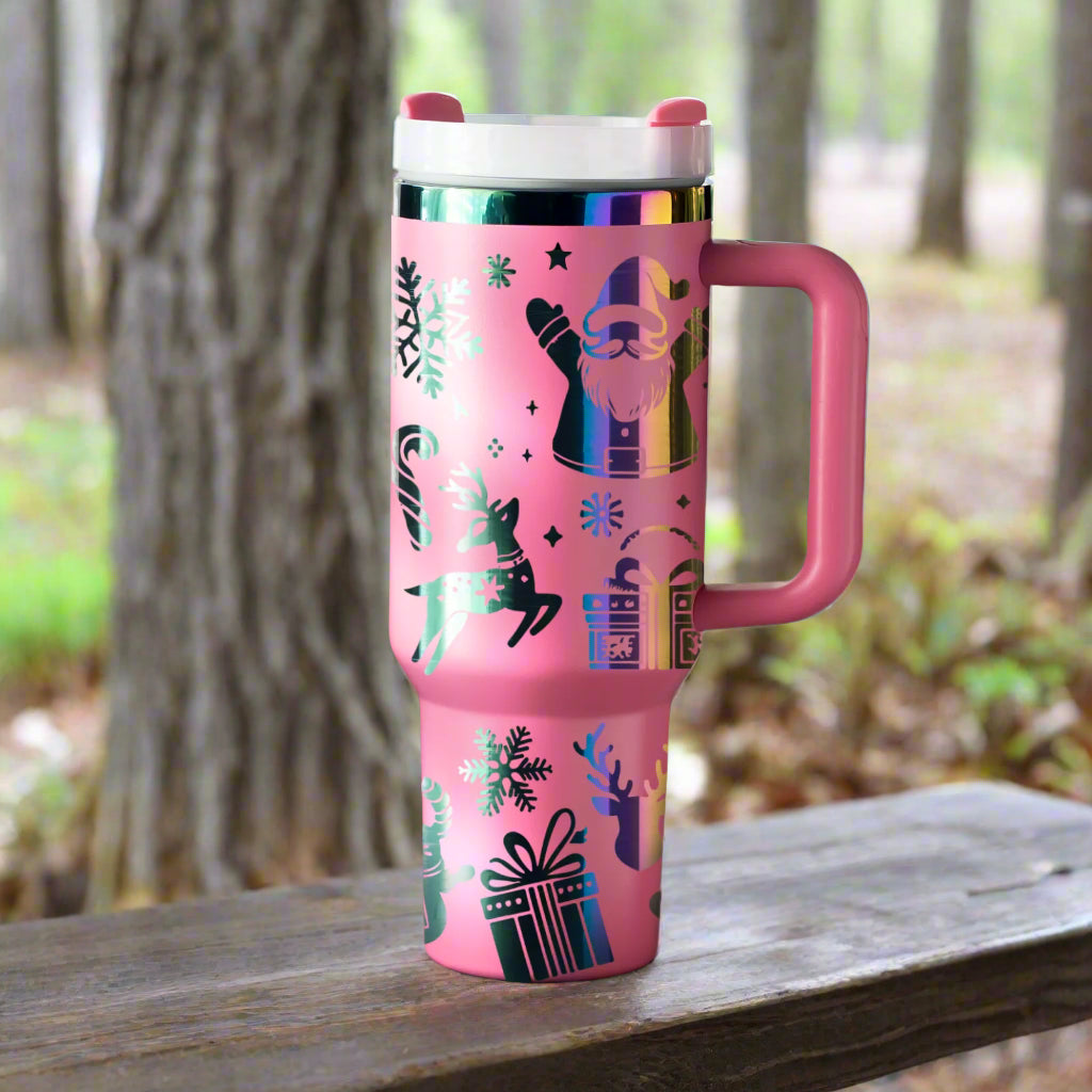 40oz Tumbler with your custom design***** Tumblers are blank, The pictures are to show you the color of the engraving for your custom design*****