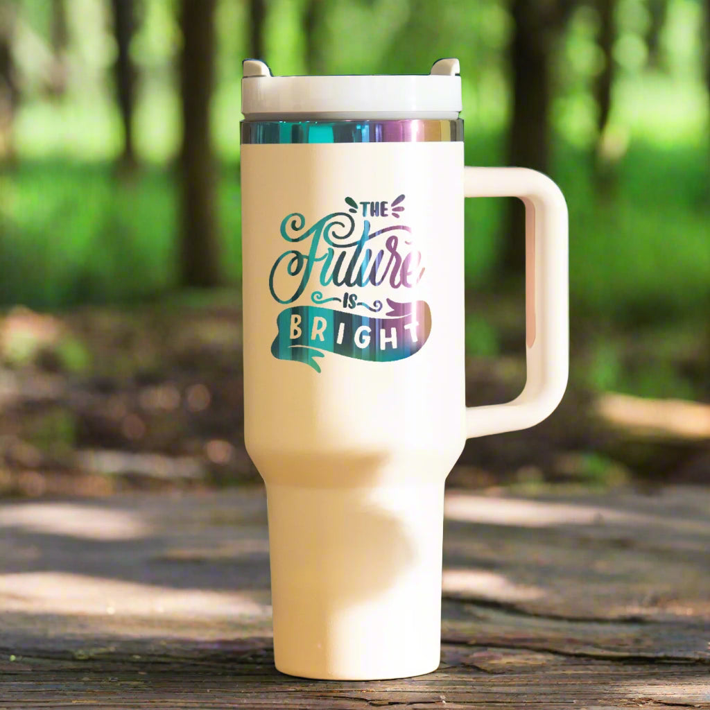 40oz Tumbler with your custom design***** Tumblers are blank, The pictures are to show you the color of the engraving for your custom design*****