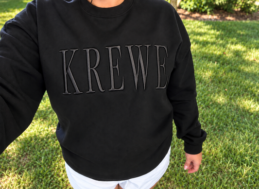 Embroidered  Puff KREWE Crewneck Sweatshirt