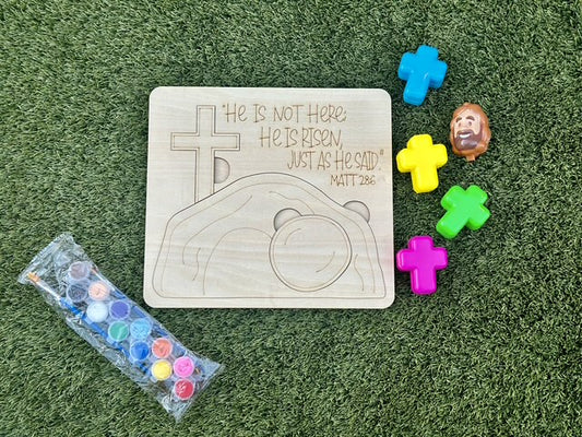 He is Risen Kids Puzzle with Paint Kit